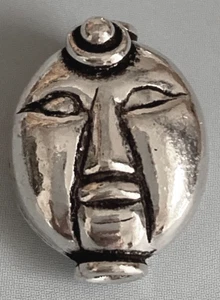 Sterling Silber Perlen 7er Pack Gesicht ~13x10mm 2-seitig 3-D Elektroform Vertikales Loch - Bild 1 von 6