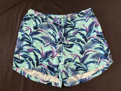 Caribbean Joe Womens Size XL Tropical Print Shorts  Aqua Blue Summer Beach - Изображение 1 из 4