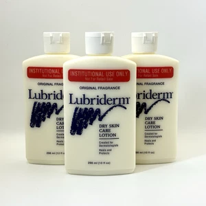 Lote de 3 lociones para piel seca Lubriderm 1994 de colección 10 oz uso institucional Warner-Lamber - Imagen 1 de 3