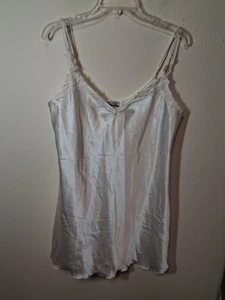 VTG Nine & Co Satin Lingerie Night Gown Slip White Size XL - Imagen 1 de 5