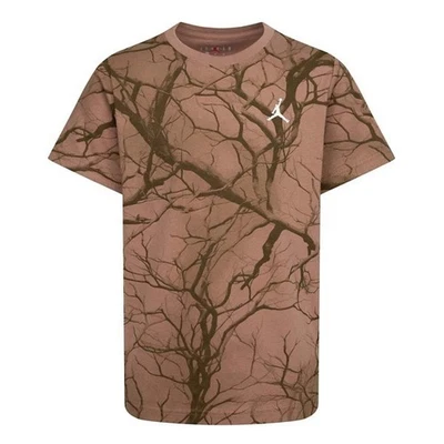 Jordan Boys Archaeo Brown Family Tree Printed T Shirt Short Sleeve Size M NWT - Image 1 of 4