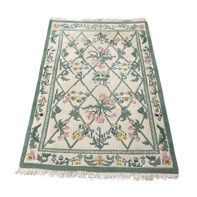 Vintage 70” x 48”W Hand Knotted Indian Production Rug - Image 1 of 4