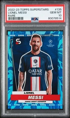 Lionel Messi 2022 Topps Superstars #135 "RARE" - PSA 10 - GEM MINT - Image 1 of 2