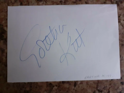 Eartha Kitt "Catwoman" "Santa Baby" Personally Signed Album Page AFTAL #216 Cover