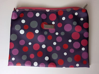 Hadaki Women's Zipper Travel Wallet Purse Pouch Purple Polkadot Pattern - Image 1 of 4