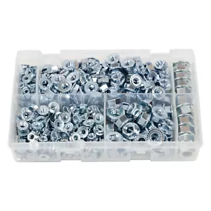 370Pcs Assorted Box of Flanged Nuts Serrated M5 M6 M8 M10 M12 BZP Flange Hex - Picture 1 of 1