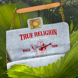 True Religion Denim Brass Hardware Shoulder Bag - Picture 1 of 23