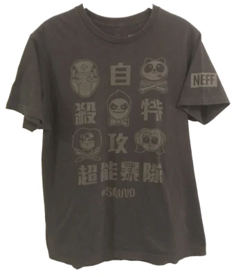 Camiseta NEFF X Escuadrón Suicida alineación de personajes película de televisión japonesa M negra. Foto 1 de 4