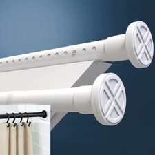Asta tenda doccia universale asta telescopica acciaio inox senza foratura 70 cm-410 cm
