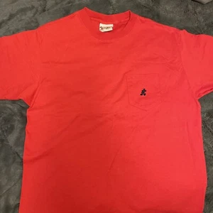 Vintage Disney Mickey Mouse Embroidered Pocket T-Shirt Mens Size L USA MADE - Picture 1 of 3