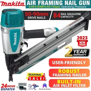 Makita Air Framing Nail Gun 50mm - 90mm D Clip Nails - AN943 D-Clip 65 - 120PSI - Picture 1 of 12