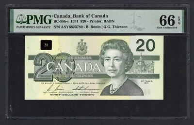 Canada 20 Dollars 1991 BC-58b-i Uncirculated Grade 66 - Image 1 of 2