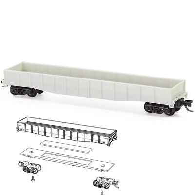 N Scale 1:160 53ft Low-side Gondola Car Unassembled Wagon Plastic Wheels - Image 1 of 4