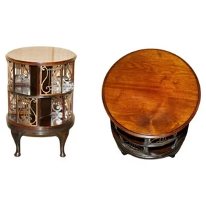 FINEST QUALITY FULLY RESTORED ANTIQUE VICTORIAN MAHOGANY & BRASS BOOKCASE TABLE - Picture 1 of 13