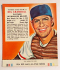 Del Crandall 1954 Red Man #3 With Tab Milwaukee Braves Nice