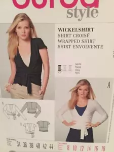 Burda Sewing Pattern 7107 Ladies Misses Wrapped Shirt Size 8-18 Uncut - Picture 1 of 3
