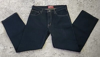 Pantalones de mezclilla para hombre Arizona azules originales pierna recta 100 % algodón lavado oscuro - 33" x 30" Foto 1 de 4