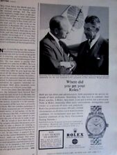 Harold Gray & John Shannon 1963 Rolex Original Print Ad 9 x 11 Inch 