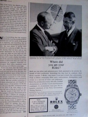 Anuncio impreso original Rolex Harold Gray & John Shannon 1963 9 x 11 pulgadas  Foto 1 de 4