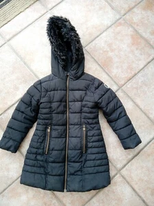 NEXT Warm Lined Black Padded Jacket with Fur Lined Hood. 5 Yrs. - Picture 1 of 5