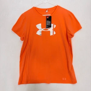 New Under Armour Orange Short Sleeve Tshirt Women's Size XL - Picture 1 of 11