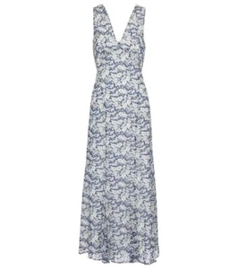 NWT POLO RALPH LAUREN Floral Midi Dress Blue/White $445 - Size 0 XS - Picture 1 of 12
