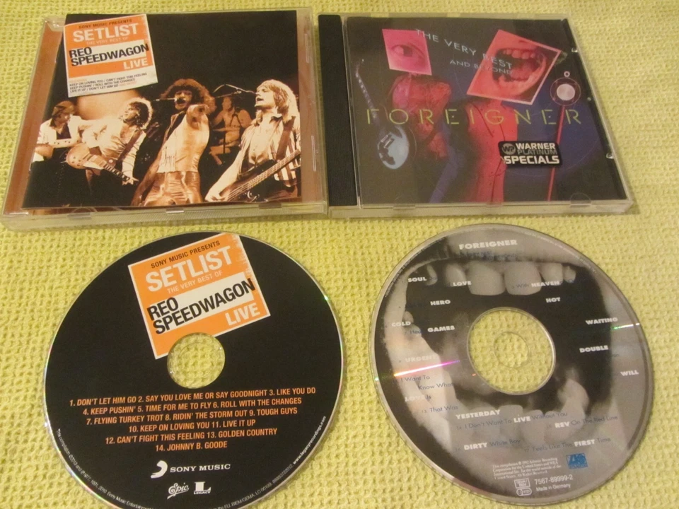 REO Speedwagon Setlist Best Of Live & Foreigner The Very Best 2 CD Albums - Image 1 of 1