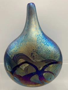 Stunning Isle of Wight Studio Glass Nightscape Lollipop Vase Michael Harris - Picture 1 of 16