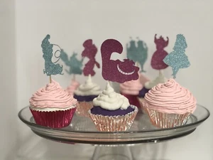 24 Cupcake Topper Alice In Wonderland Party Birthday Girl Cake - Picture 1 of 12
