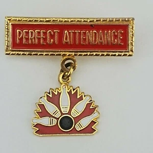 Bowling Perfect Attendance Pinback Lapel Pin PIN19 - Bild 1 von 2