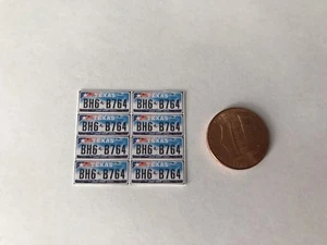 Custom 1/18 Texas Nummernschild Aufkleber für Druckguss Autos & LKW (8er Set) - Bild 1 von 2