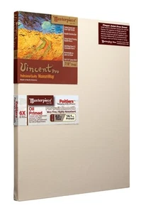 MASTERPIECE Vincent Pro 7/8" Linen Primed Stretched Canvas 8" x 16” 2PACK! - Picture 1 of 3
