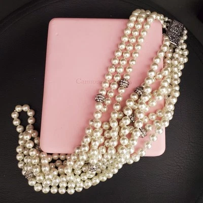 Camrose Kross Audrey Hepburn Unforgettable Multi-Strand Faux Pearl 26" Necklace - Image 1 of 4