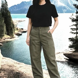 Loose Fit Fallschirm Cargo Hose Outdoor Wandern Camping Angeln Khaki /L /Neu mit Etikett - Bild 1 von 11