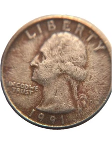 1991 D Washington Quarter Anneal Error Black Beauty - Picture 1 of 10