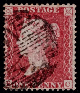 1857 1d Rose-Red Scarce Plate 45 BC Williams Cert FU SG 40 Spec C10 Cat. £300.00 - Picture 1 of 2