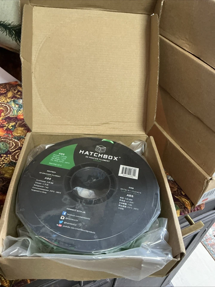 Hatchbox ABS Impresora 3D Filamento 1kg 3MM Verde NUEVO Foto 1 de 1