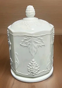 Colony Harvest Milch Glas Zylinder Süßigkeiten Schale 7,5" hoch durch 4 1/4" Öffnung  - Bild 1 von 15