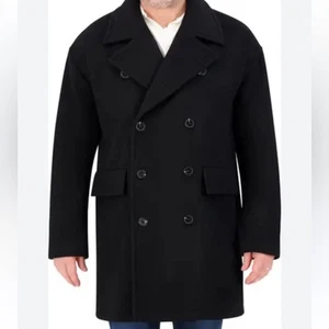 Hudson jeans NWT size S black double breasted wool peacoat sold at Nordstrom - Picture 1 of 15