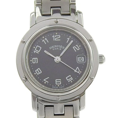 HERMES CL4.210 Clipper Watches grayDial Stainless Steel Quartz Analog disp... — 第 1/4 张图片