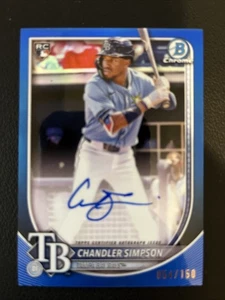 2025 Bowman Chrome Chandler Simpson Rookie Auto RC Blue Refractor #54/150 Rays - Picture 1 of 2