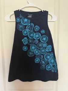 Nautica Girls Beach Vibes SAND DOLLAR SEA SHELL Tank Top Shirt Navy Size L 14/16 - Picture 1 of 3