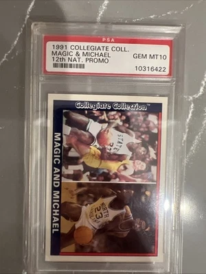 1991 Collegiate Collection 12th Nat. Promo Magic- Michael Jordan PSA 10 New Slab - Image 1 of 4