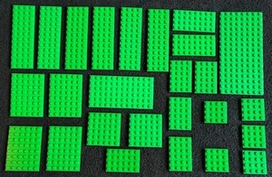 LEGO Green Plates Bundle Flat Base x26 Pieces Parts Building Floor 4x4 6x6 4x8 - Picture 1 of 4