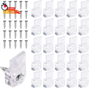 25Pcs Mirror Hangers for the Wall, Mirror Holder Clips, Clear Plastic Mirror Mou - Picture 1 of 12