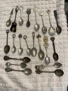 Vintage Lot 21 Reise Souvenir Sammler Löffel Staaten Historisch Disney usw. - Bild 1 von 10