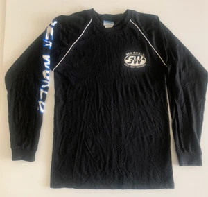 VINTAGE Seaworld Goldcoast L/S Top Mens Size Large 1999 Black Made in Australia - Picture 1 of 5