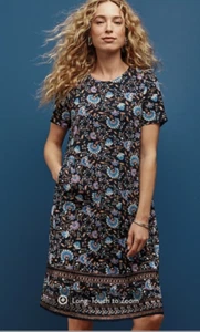 J. Jill Damen Wearever Marineblau Multi Jakobsmuschel A-Linie Stretch Strickkleid 3X - Bild 1 von 9