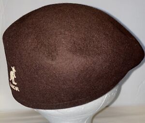 Vintage KANGOL newsboy 100% Wool Hat Great Britain Carrimac Brown M/L