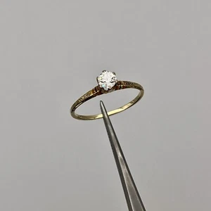 14k Two-Tone Gold Old European Cut .33ctDiamond Solitaire Engage Ring Size 8.25 - Picture 1 of 6